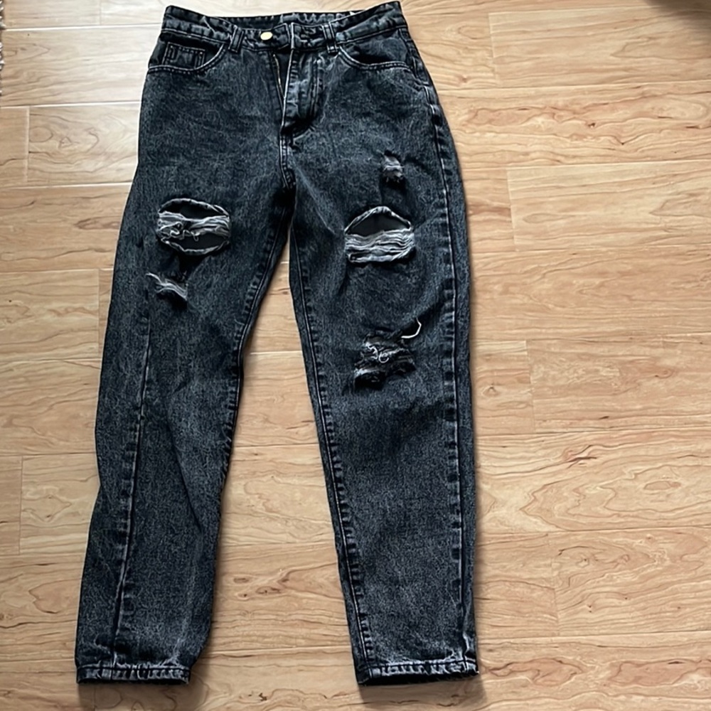 SHEIN Black Boyfriend Jeans Relaxed Fit